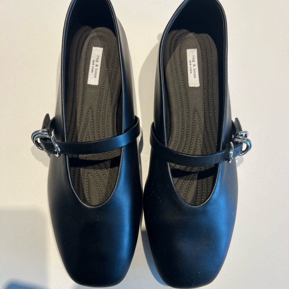 Rag & Bone Black Spire Mary Jane Ballerina Flats